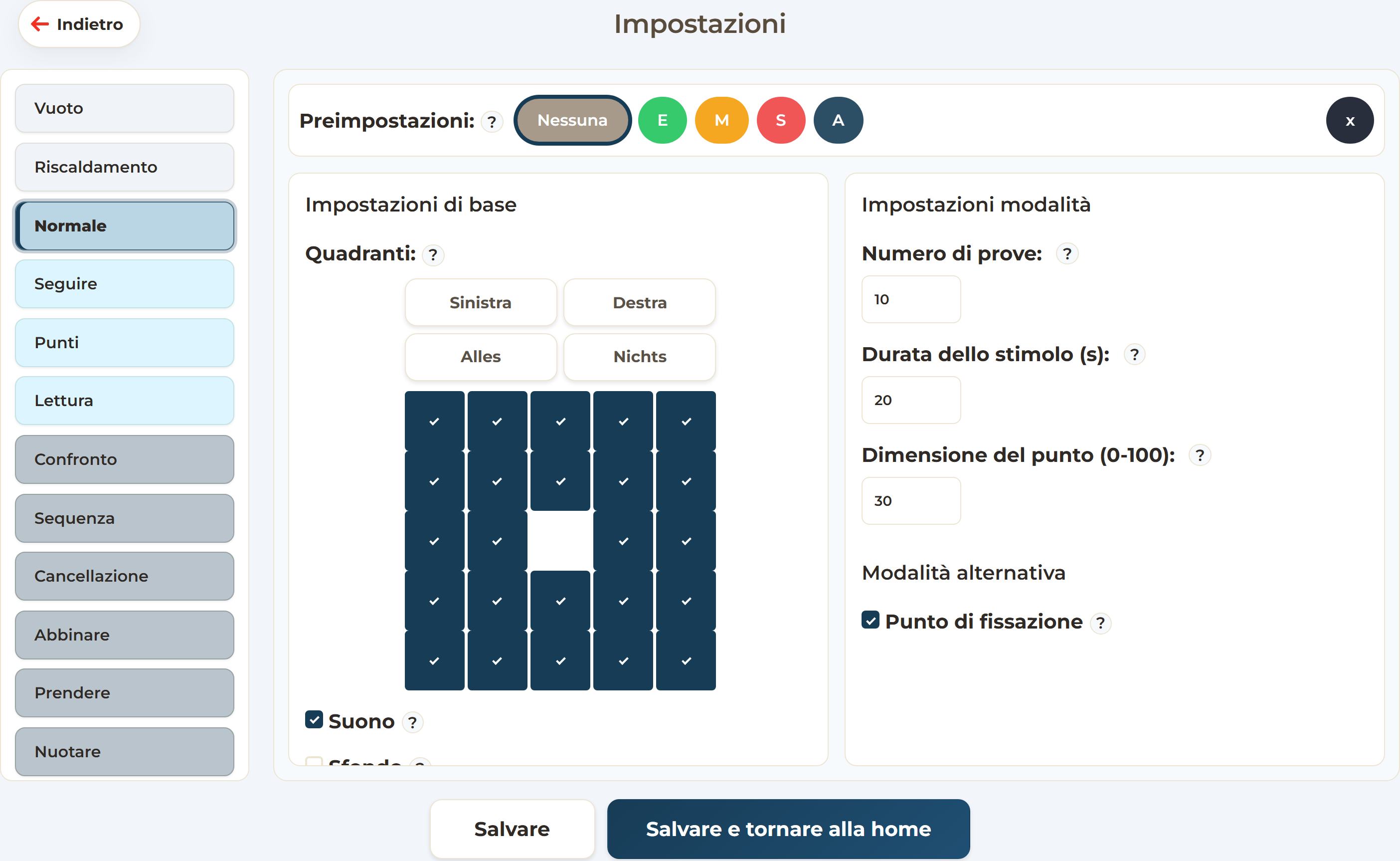 Impostazioni